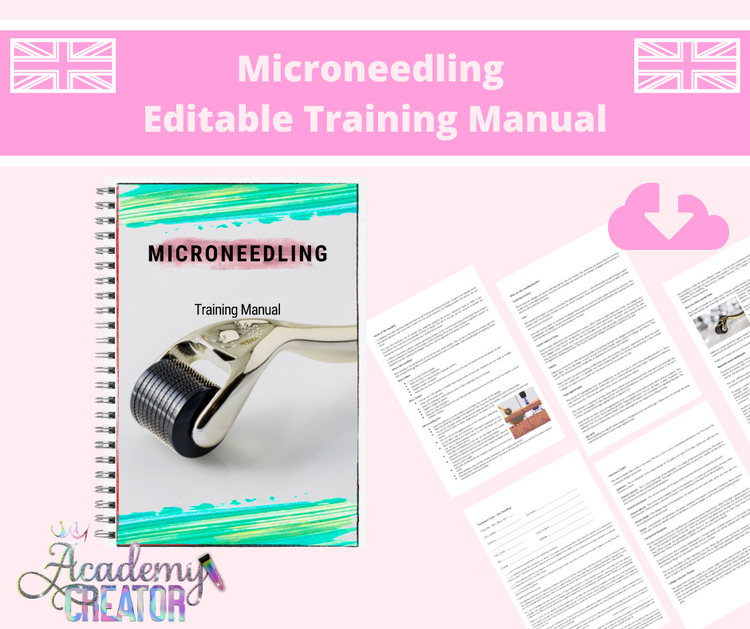 Microneedling Editable Training Manual DIGITAL DOWNLOAD UK