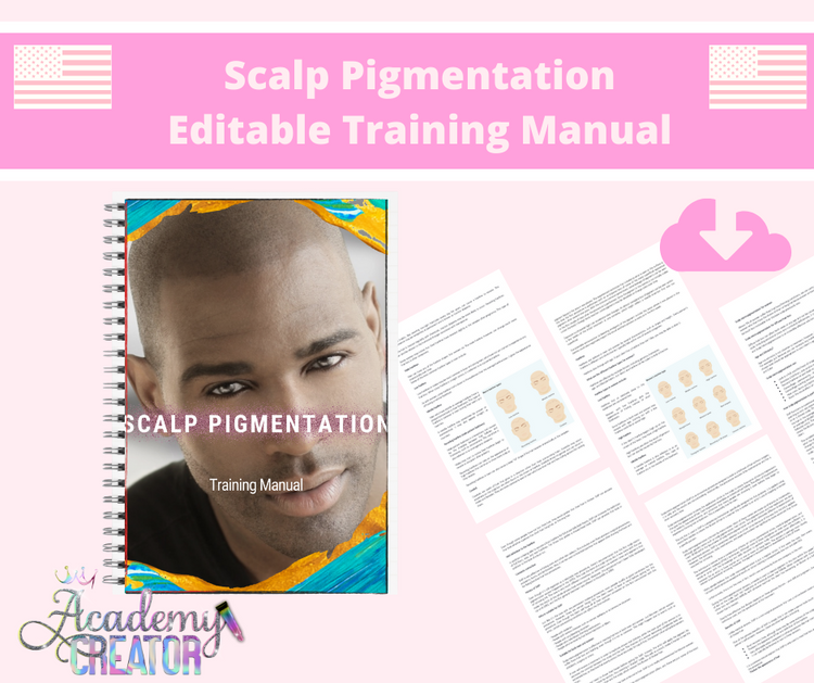 Scalp Pigmentation Editable Training Manual DIGITAL DOWNLOAD USA