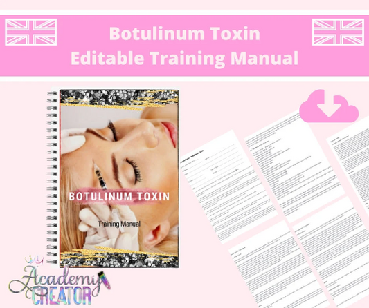 Botulinum Toxin Anti-Wrinkle Botox Editable Training Manual UK Version