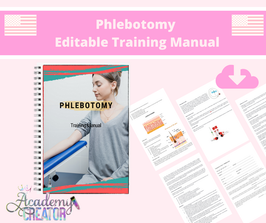 Phlebotomy  Editable Training Manual USA Version