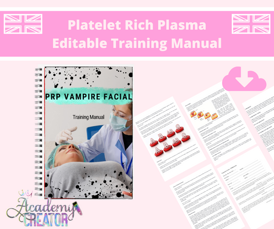 Platelet Rich Plasma Editable Training Manual UK Version