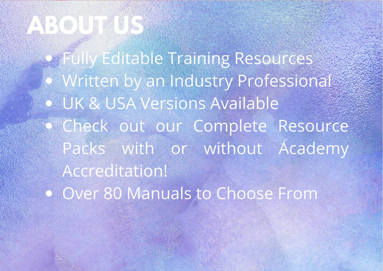 UV Gel Polish & Dry Manicure Editable Training Manual UK Version