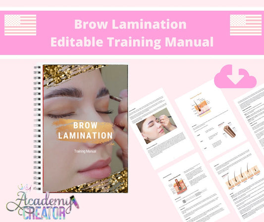 Brow Lamination Editable Training Manual USA Version
