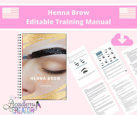 Henna Brow Editable Training Manual USA Version