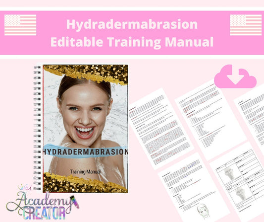 Hydradermabrasion Facial Hydro Editable Training Manual USA Version