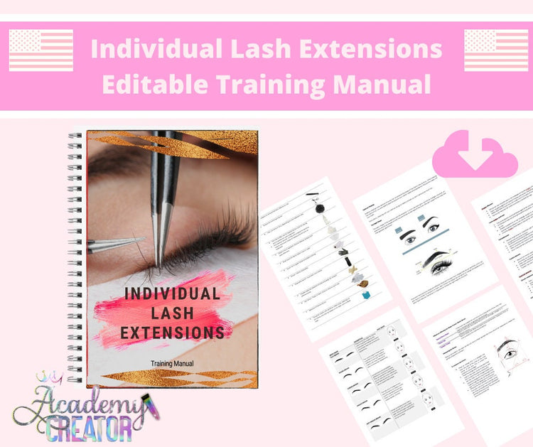 Individual Lash Extensions 1:1 Classic Lash Editable Training Manual USA Version