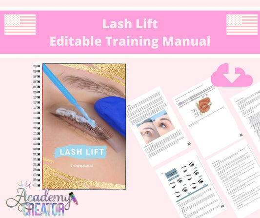 Lash Lift Lifting Perming and Tint Editable Training Manual USA Version