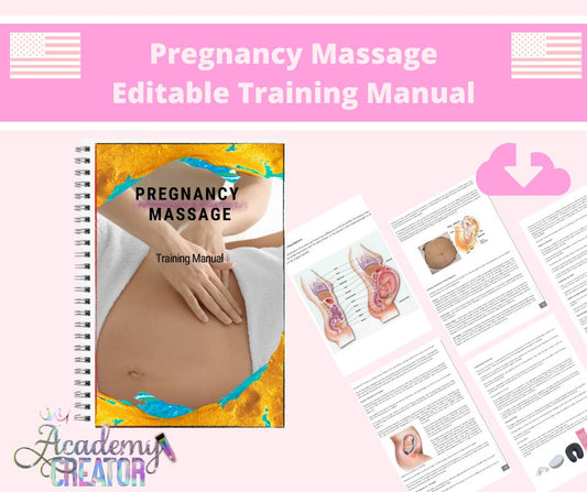 Pregnancy Massage Editable Training Manual Guide USA Version