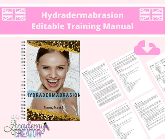 Hydradermabrasion Facial Hydro Editable Training Manual UK Version